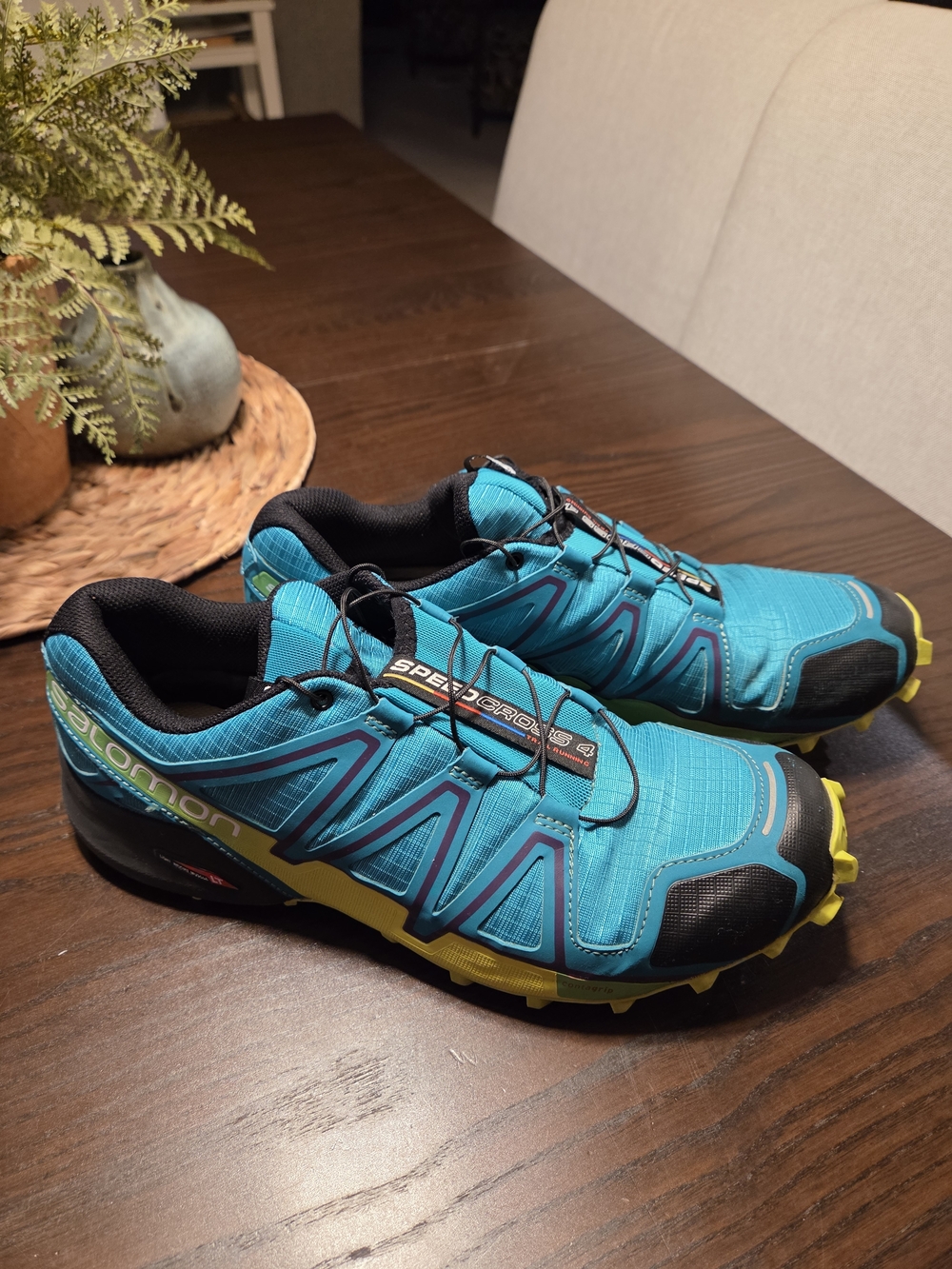 Salomon Speedcross 4 Women's Trail Running Shoes Size 11 Teal/Lime Hiking